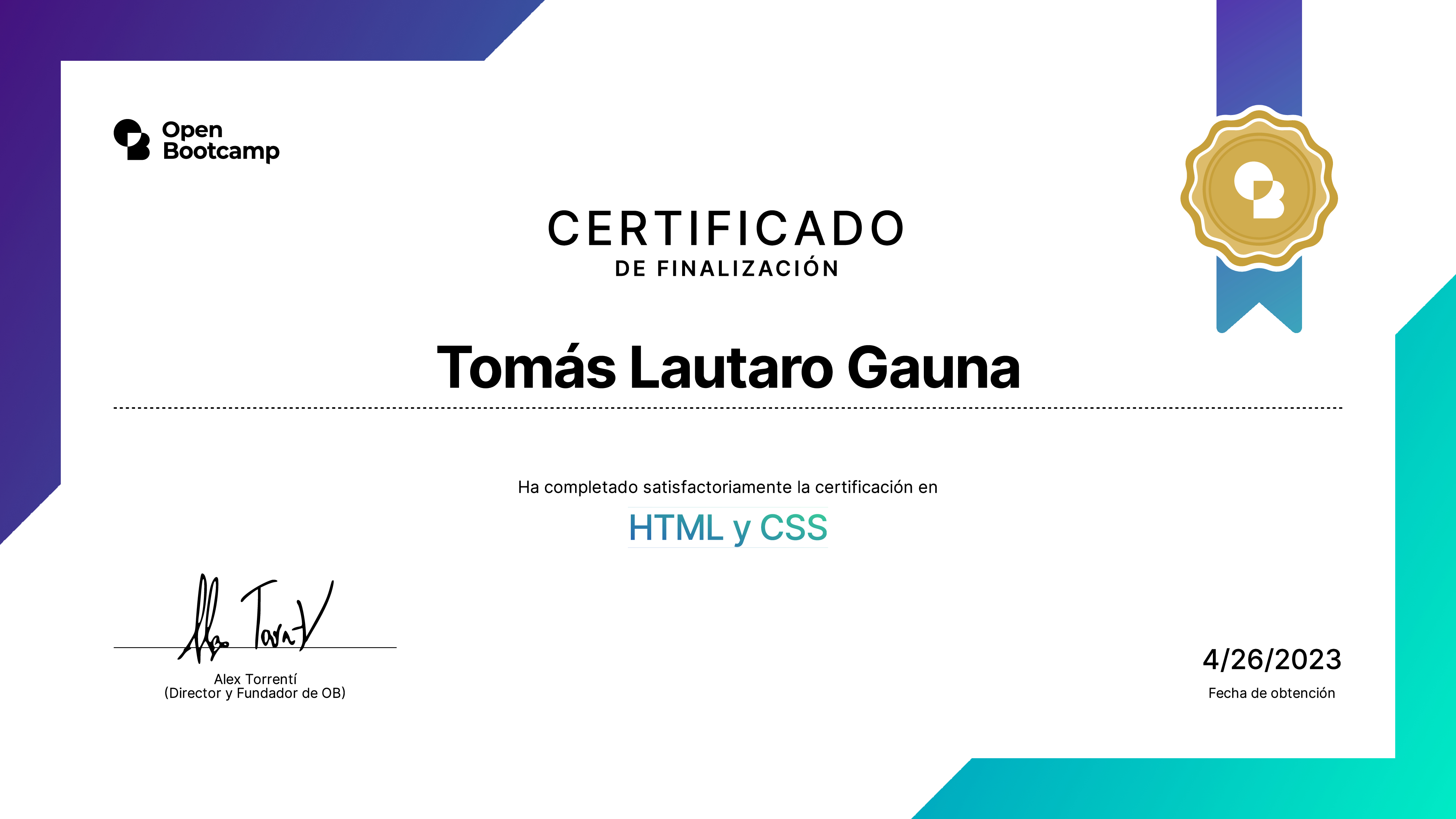 diploma HTML y CSS